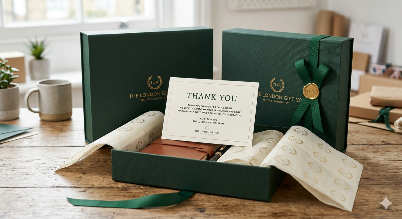 How to Get Premium Client Gift Packaging in the UK (Box + Tissue + Thank You Card)