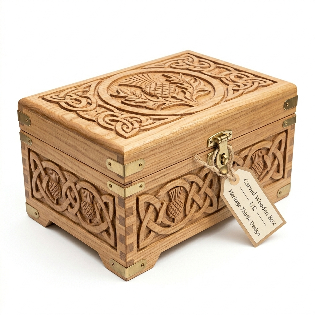 Carved Wooden Box UK