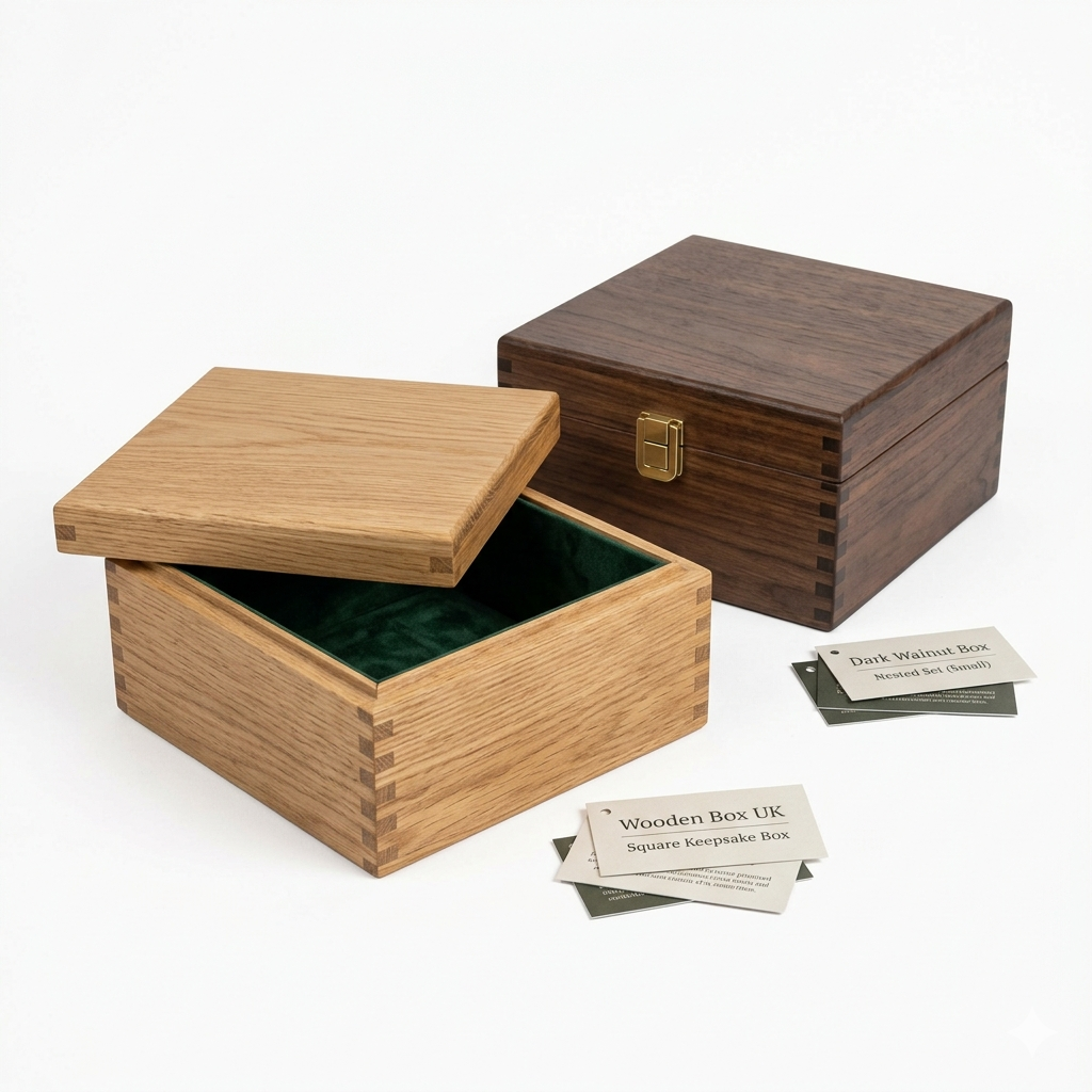 Square Wooden Box UK