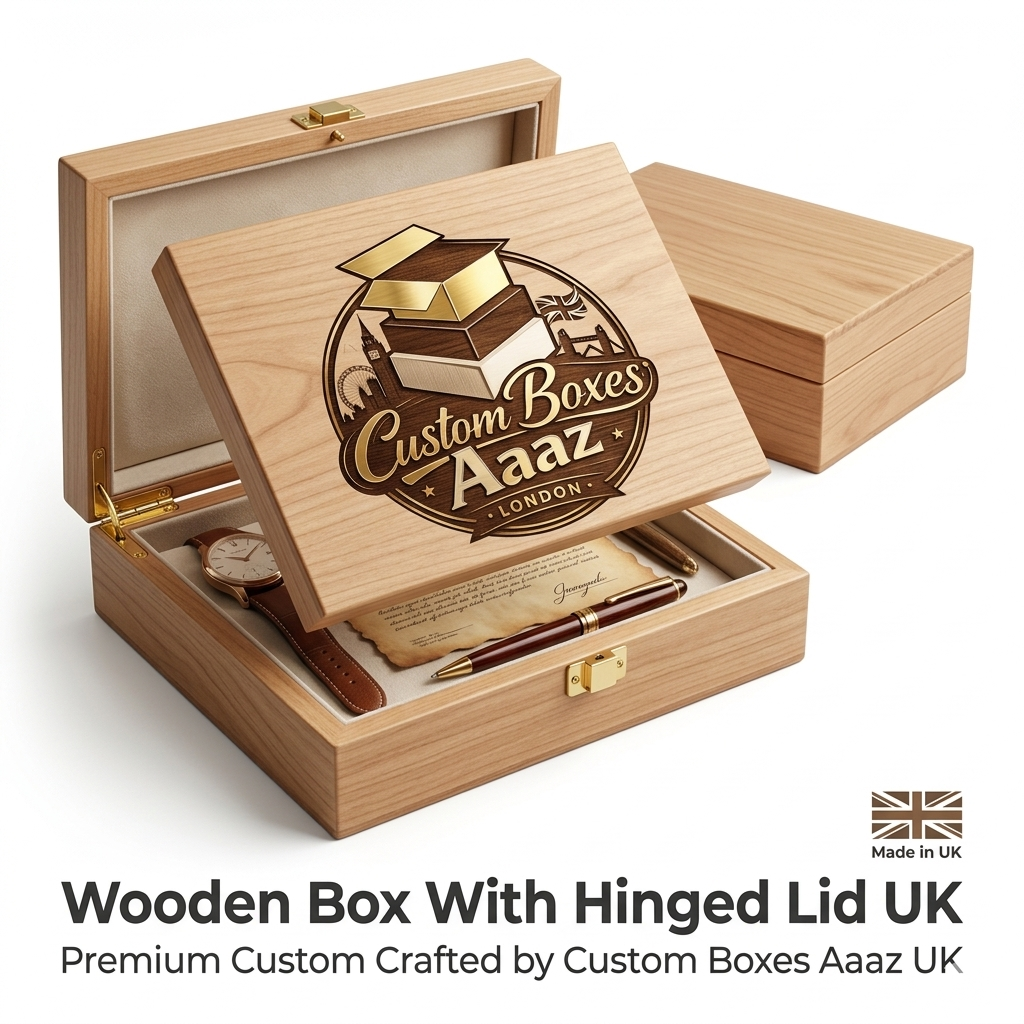 Wooden Box With Hinged Lid UK