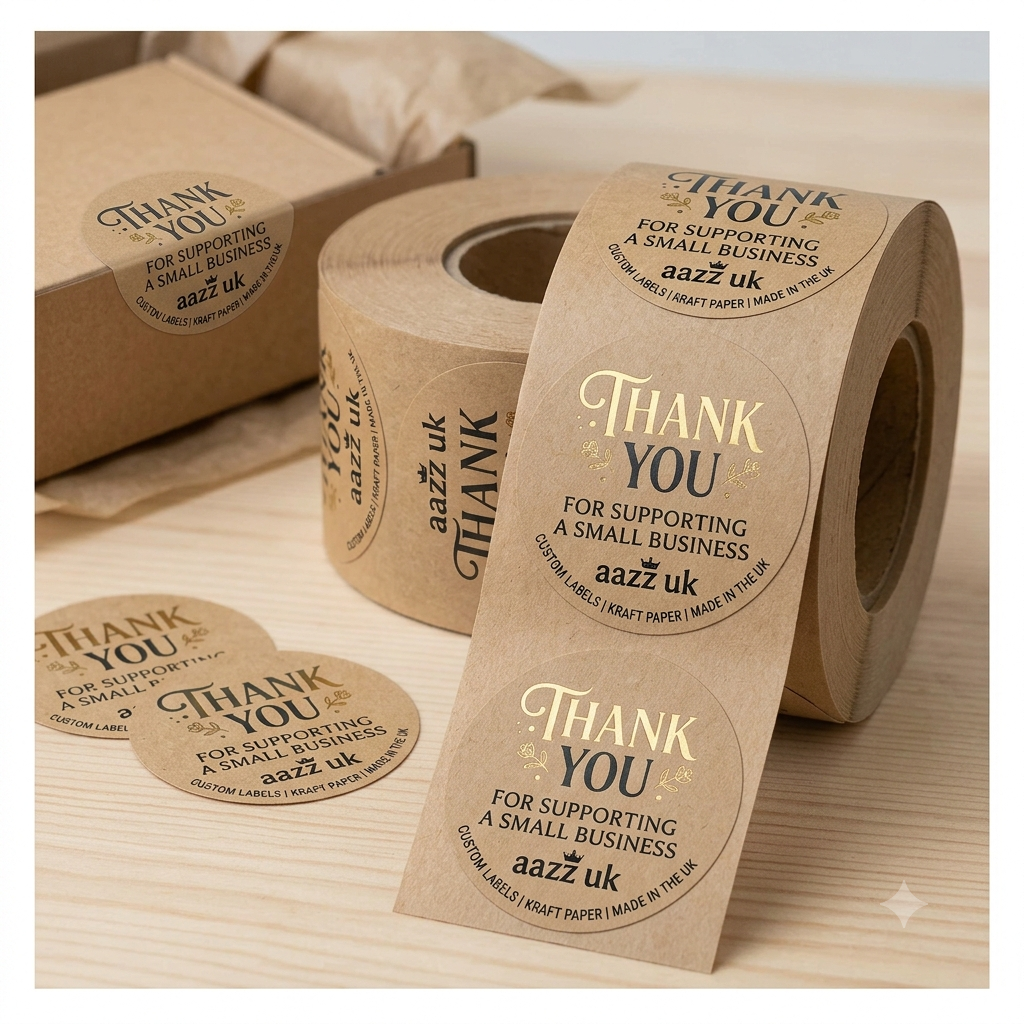 Custom Kraft Paper Stickers UK