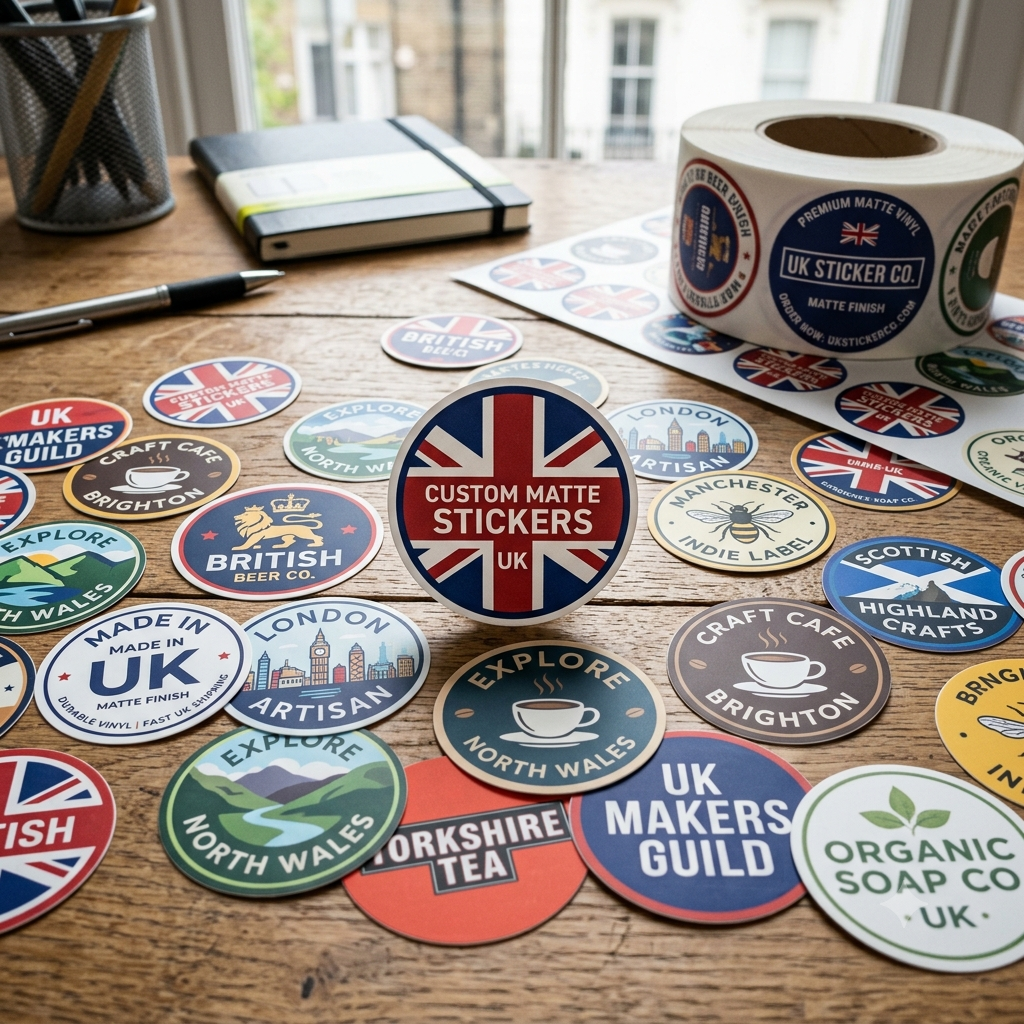 Custom Matte Stickers UK